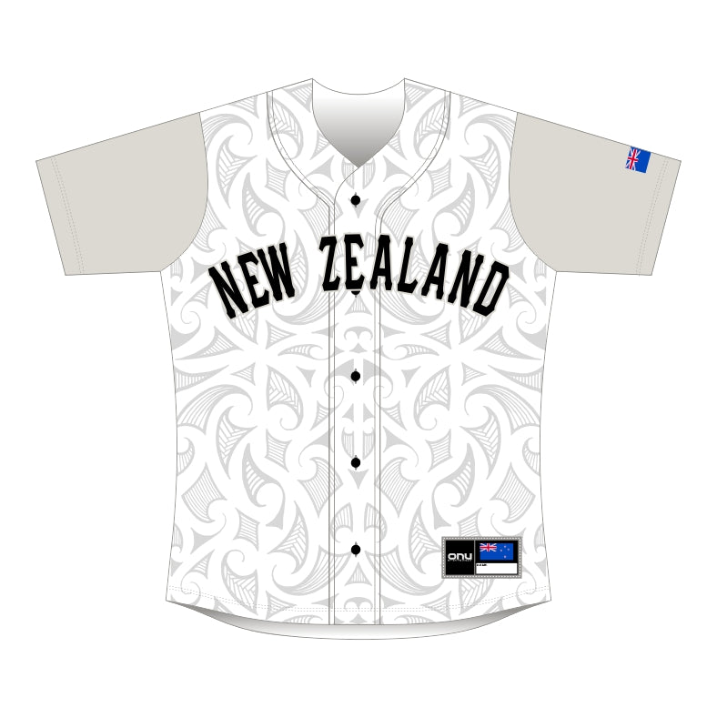 NZ White Baseball Jersey